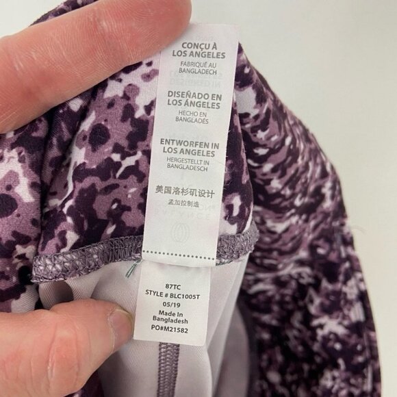 Balance Yoga Purple Printed High Waist Leggings Size Large Marble Speckle Yoga L - Picture 9 of 15